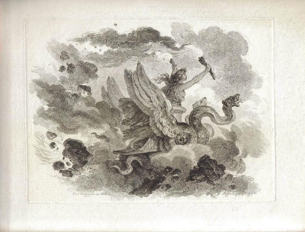 Pierre-Philippe Choffard naar Fragonard ets "Zeefiguur" 1784, Eau-forte, Mythologie, Enlèvement, Original