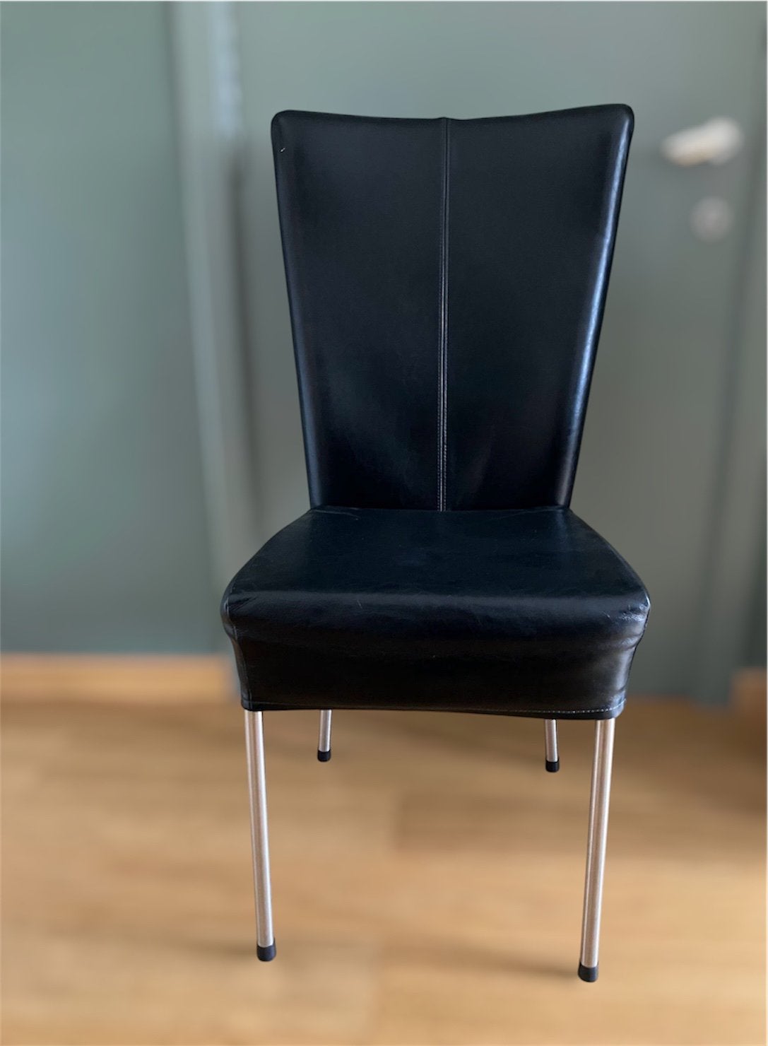 Set van 6 eetkamerstoelen met hoge rug zwart, Enlèvement, Comme neuf, Noir