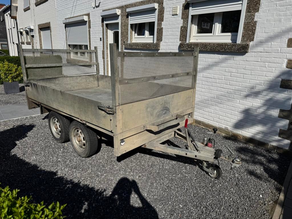 Remorque plateau double essieux  2,50m x 1,50m, Autos : Divers, Remorques, Enlèvement, Comme neuf