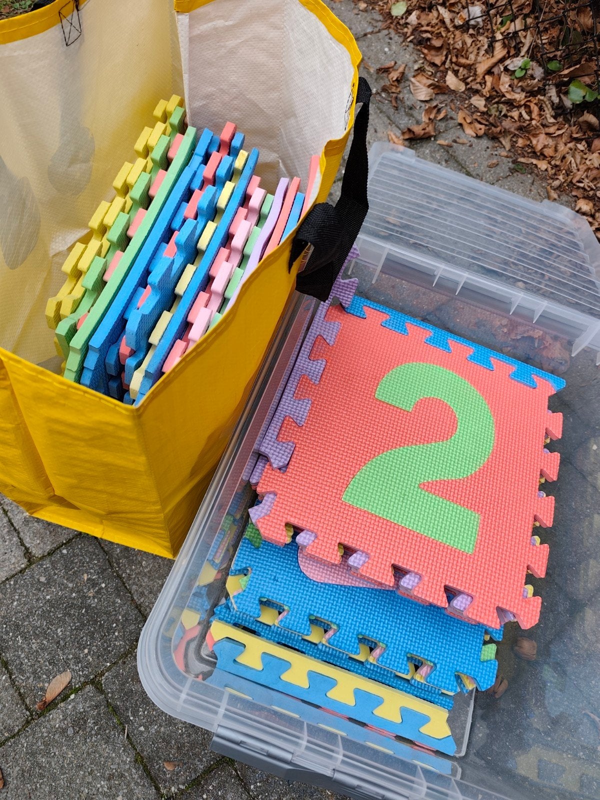 Vloertegels puzzelmat letters en cijfers, Ophalen