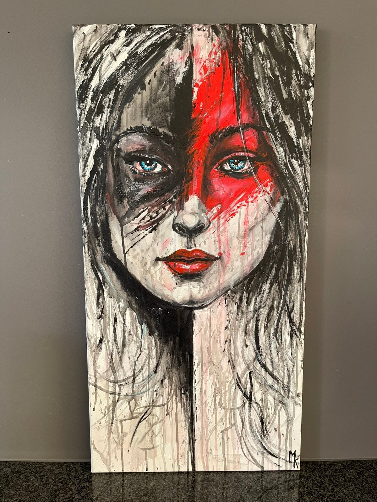 Peinture originale remarquable Mk Art, Antiquités & Art, Art | Peinture | Moderne, Enlèvement