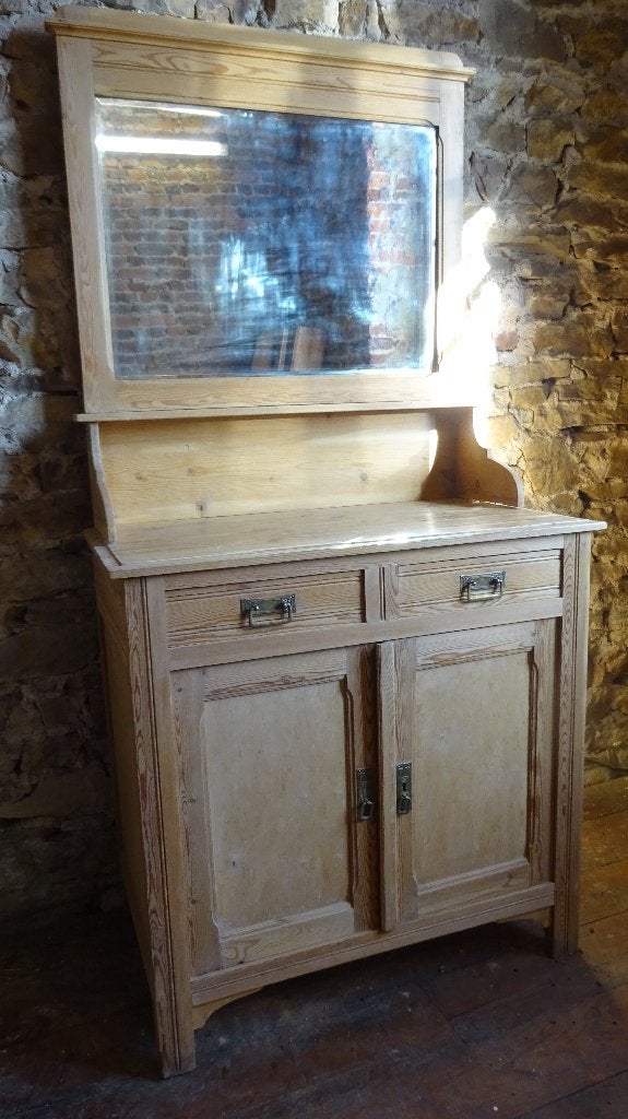 Ancienne coiffeuse en pin avec miroir, Enlèvement