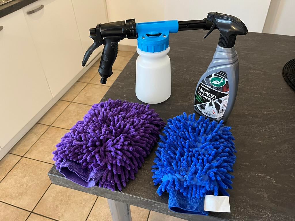 Kit lavage pistolet a mousse neuf + accessoires auto, Enlèvement