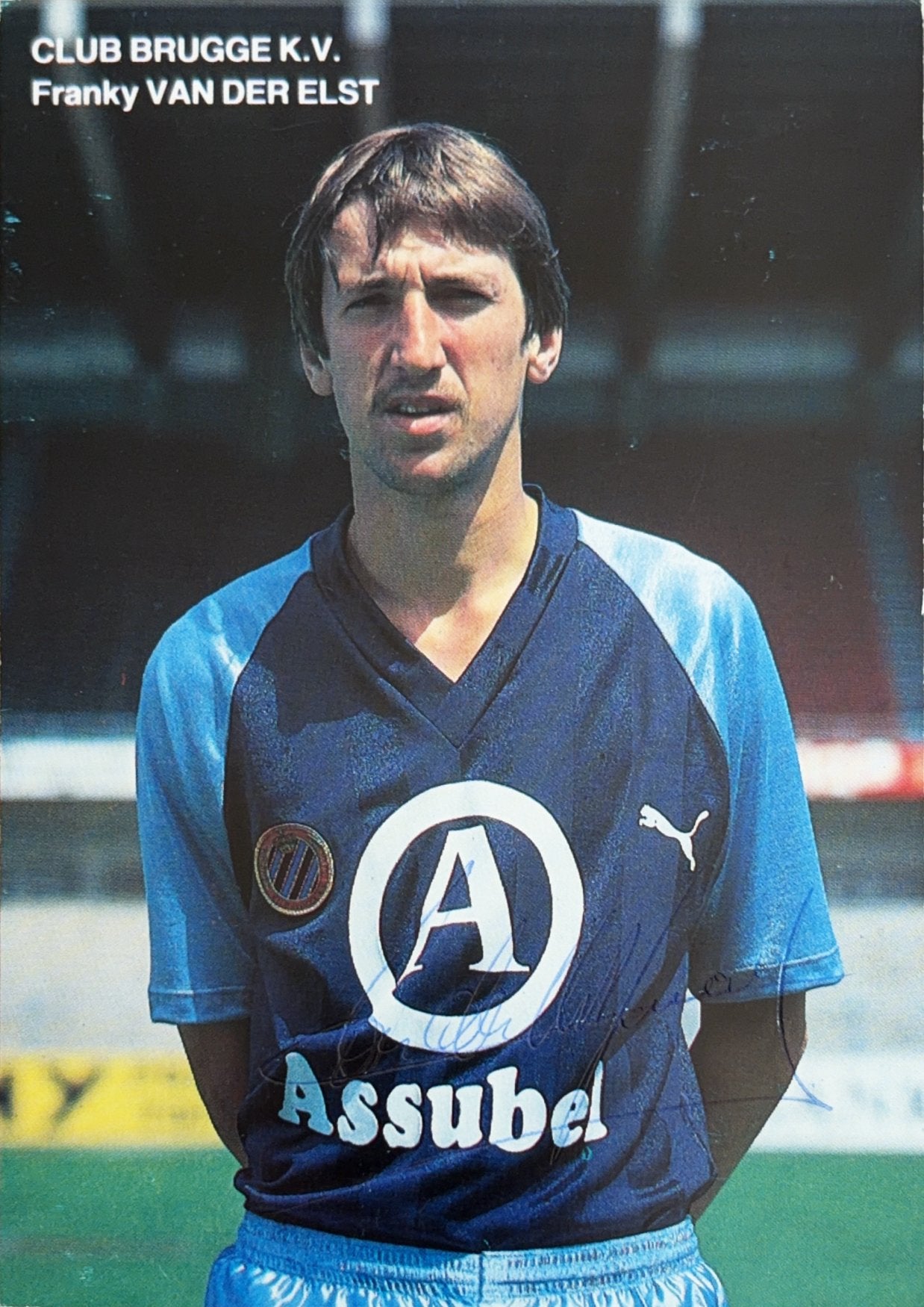 Carte joueur de Franky van der Elst -Club Brugge - 1985/1986, Envoi, Comme neuf, Cartes de joueur