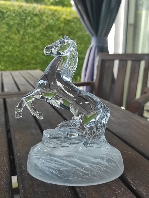 Staande paard kristal transparant beeld clear, Ophalen, Gebruikt, Dier