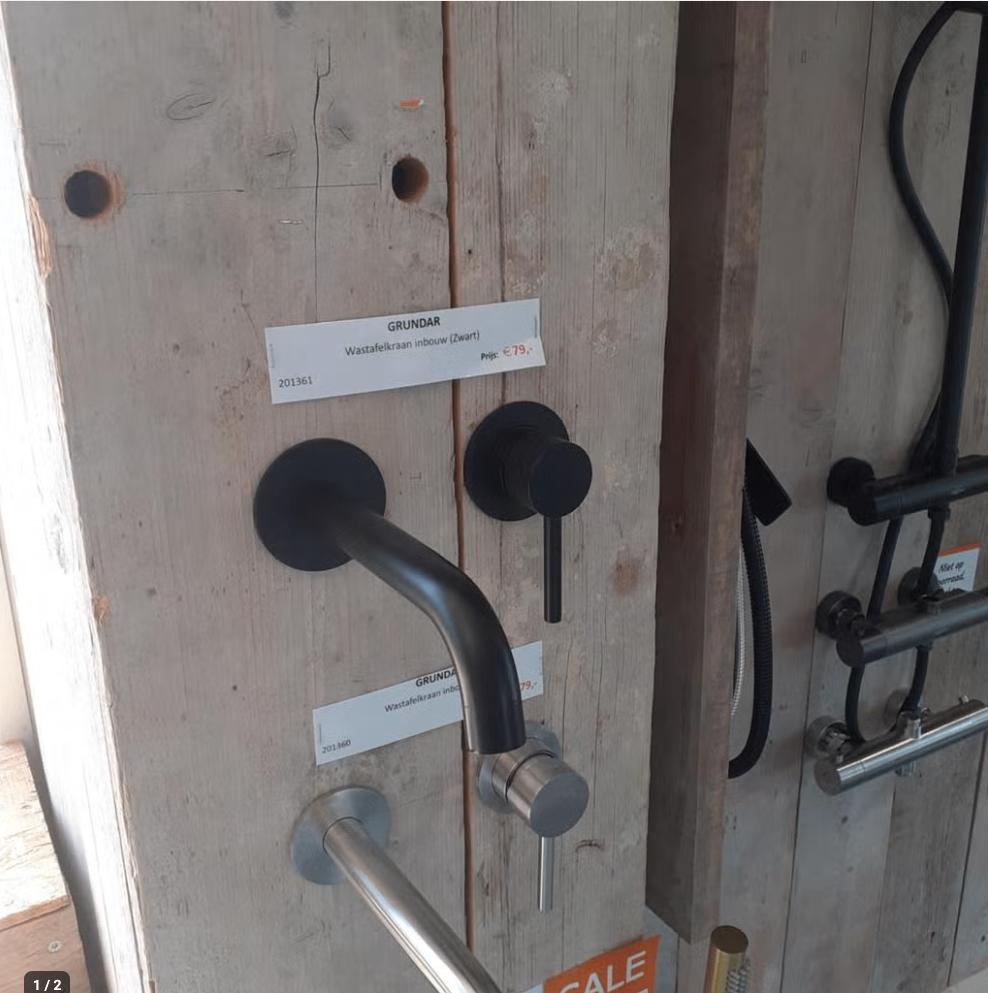 AFPRIJZING! Kraan Wastafel, Inbouw, Mat zwart, 18cm, Grundar, Huis en Inrichting, Woonaccessoires | Overige, Ophalen of Verzenden
