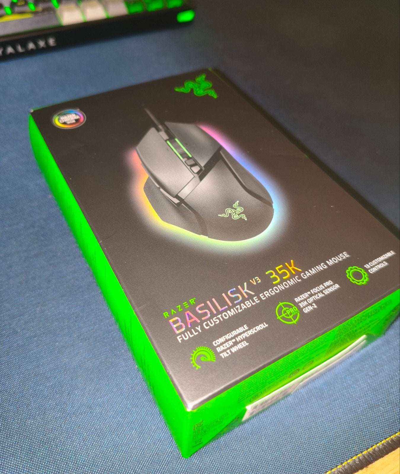 Razer Basilisk V3 35K Nieuw, Ongeopende, Met garantie, Rechtshandig, Muis, Gaming muis, Nieuw