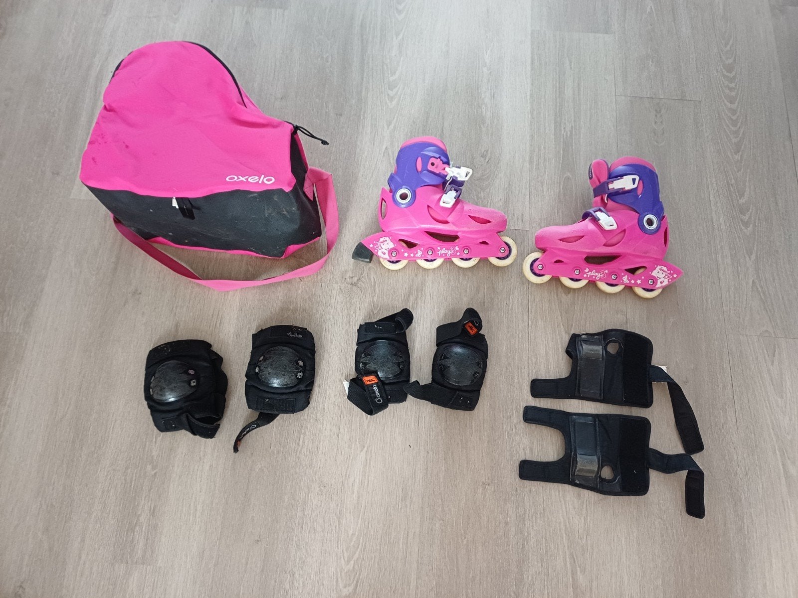 Rolschaatsen decathlon roze, Kinderen en Baby's, Ophalen, Kinderen, Verstelbaar, Gebruikt