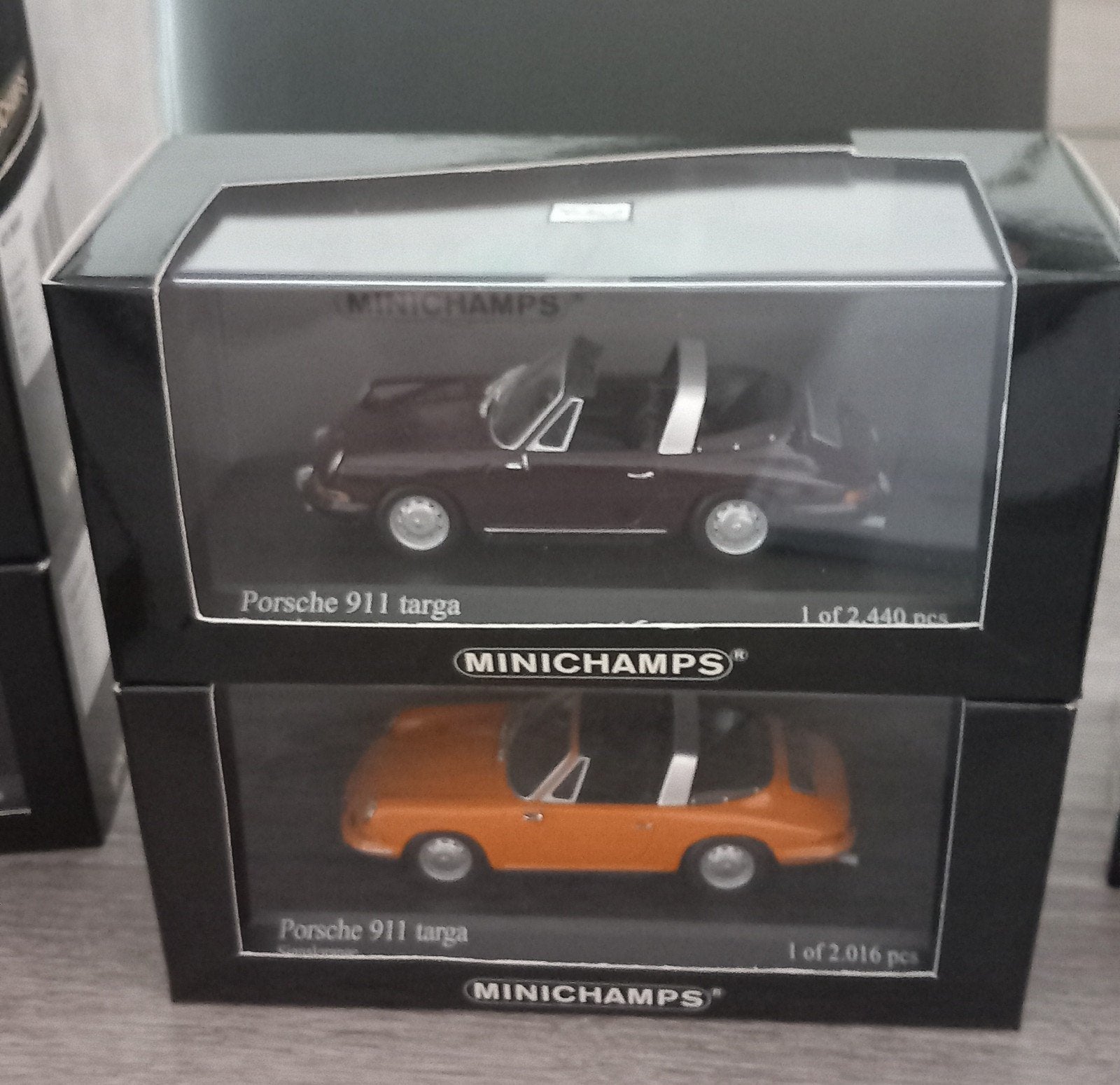 Minichamps Set 2x Porsche 911 Targa 1965 Mint 1:43, Ophalen, Nieuw, Auto, MiniChamps