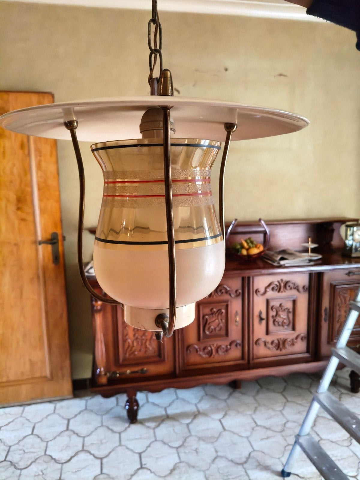 Vintage hanglamp uit de jaren 50., Ophalen, Hanglamp, Jaren 50