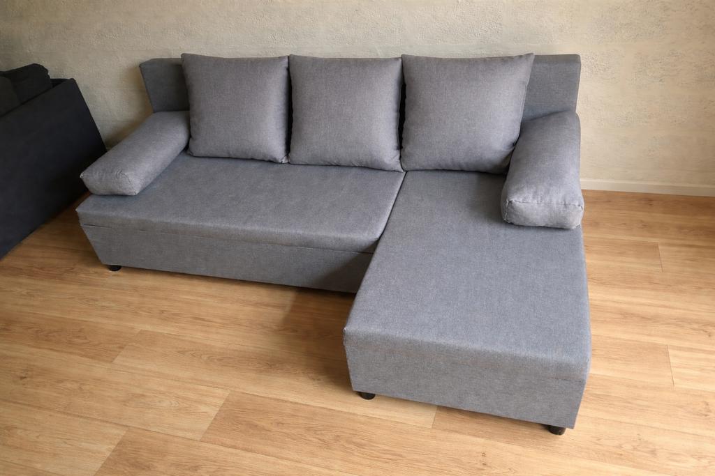 Canapé lit avec méridienne bel état, Gris, Enlèvement, Utilisé, 200 cm