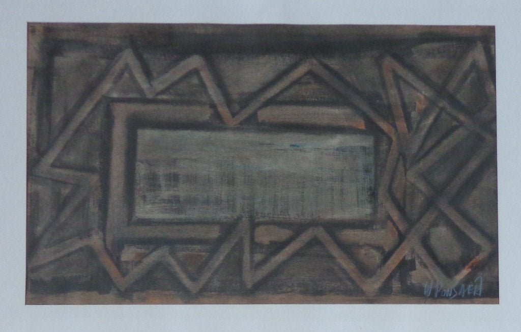 WALTER PONSAERT / ONTMANTELD / ORIGINEEL / 58x76cm / KADER, Ophalen, Glas, Gesigneerd, Aquarel