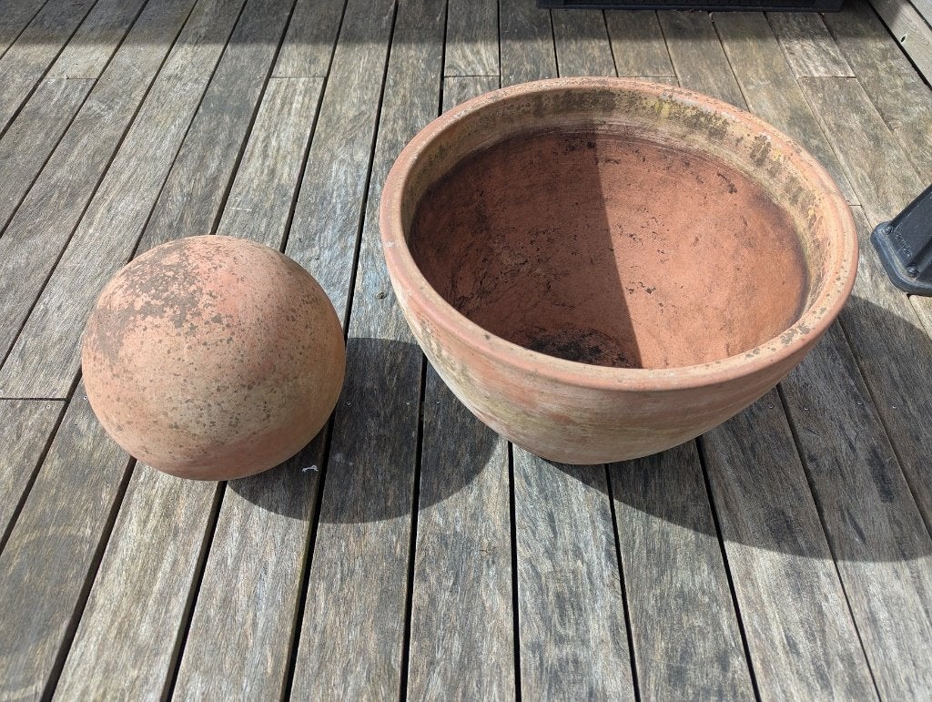 Authentieke Terracotta Set, 40 à 70 cm, Enlèvement ou Envoi, 25 à 40 cm, Rond