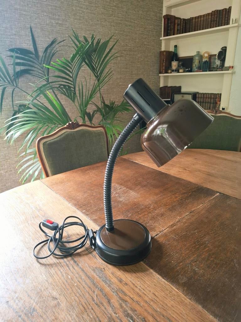 Vintage bruine bureaulamp Veneta Lumi, Enlèvement ou Envoi