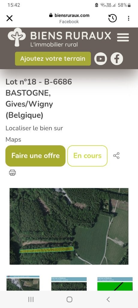 Bois. zone forestière. zone verte, Bertogne, 1500 m² ou plus