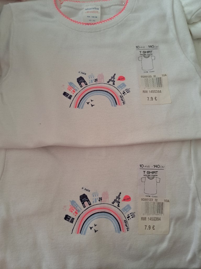 2 nieuwe onderhemdjes meisje merk absorba maat 10 j, Nacht- of Onderkleding, Meisje, Nieuw, Ophalen of Verzenden