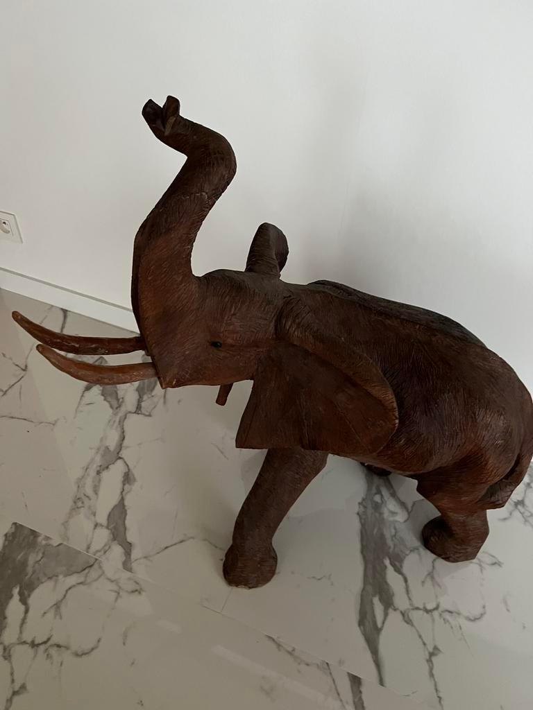 Éléphant en bois, Antiquités & Art, Art | Sculptures & Bois, Enlèvement