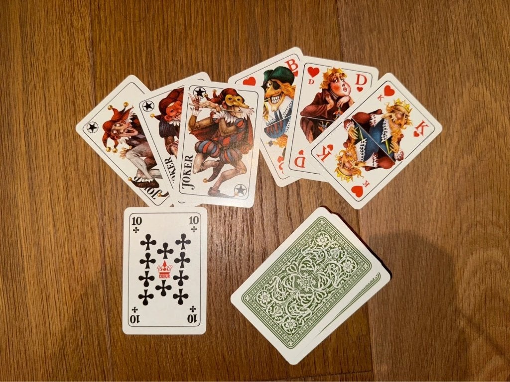 Speelkaarten DDR Coeur Altenburg karikaturen 3 jokers, Verzamelen, Ophalen of Verzenden, Zo goed als nieuw, Speelkaart(en)