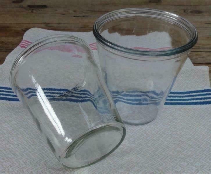 2 Franse glazen potten, DEPOSE, -, Verre, Utilisé, Autres types