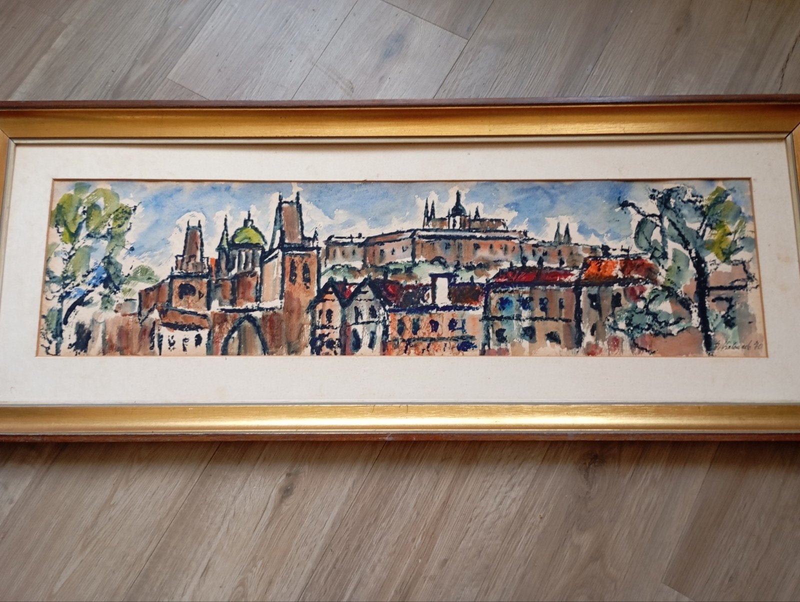 Belle aquarelle.. Dédicacé, Antiquités & Art, Enlèvement, Signé, Aquarelle