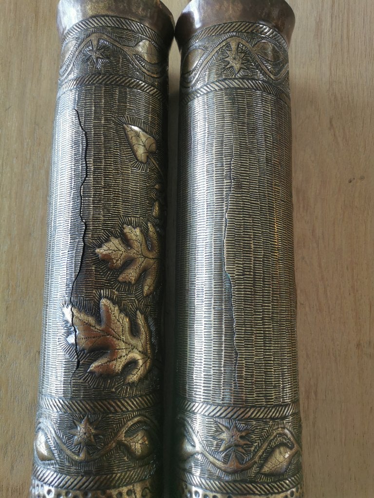 obussen gegraveerd, Antiek en Kunst, Antiek | Brons en Koper, Koper, Ophalen