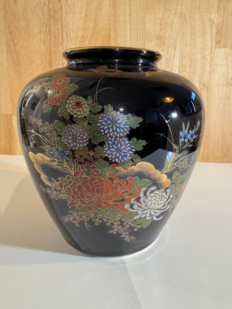 Japanse Satsuma Vaas - Gyokuzan - Zwart Porselein, Enlèvement