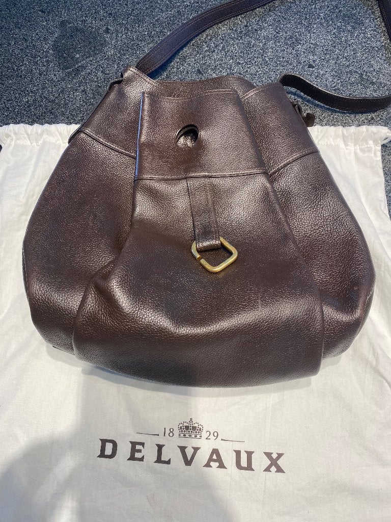 Delvaux handtas Faust, Handtassen en Accessoires, Verzenden, Gebruikt, Bruin, Handtas