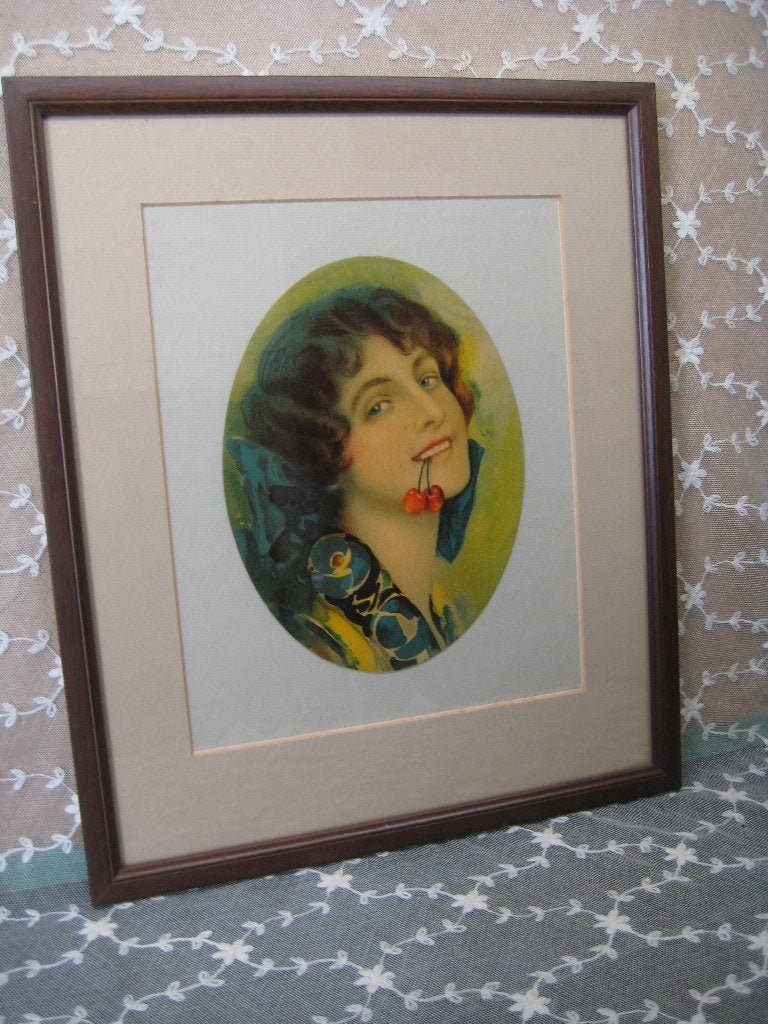 VROUW MET KERSEN, Antiek en Kunst, Ophalen of Verzenden