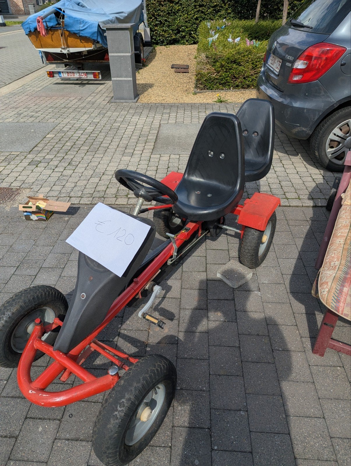gocart 2 personen, prima staat, Enlèvement, Utilisé, Autres marques, Siège duo