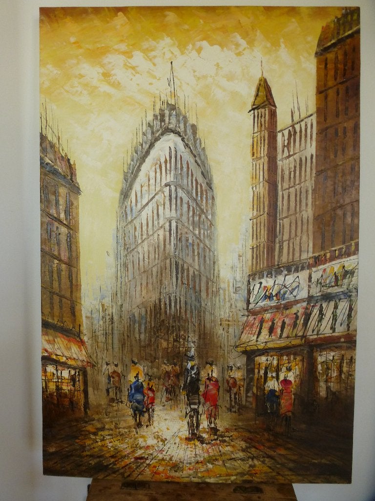FLATIRON BUILDING NEW YORK decoratief schilderij, Huis en Inrichting, Ophalen, Zo goed als nieuw, Schilderij, 75 – 100