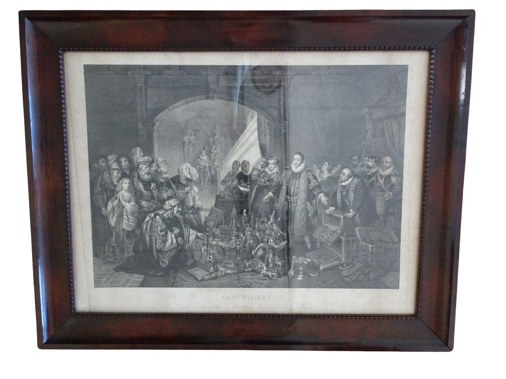 Veilinghuis Oranje -  Litho Claude Jacquand Prins Willem I, Antiek en Kunst, Ophalen, Portret en Figuren, Lithografie, Gesigneerd