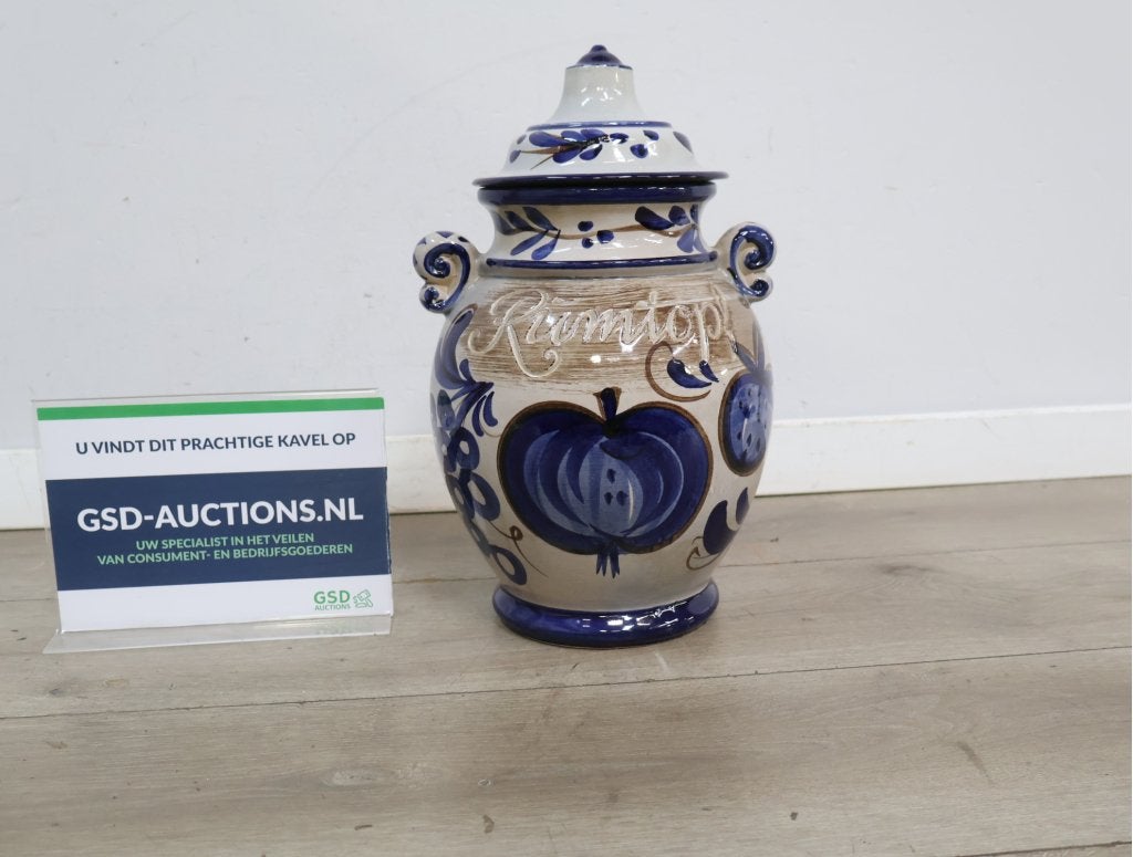 Decoratieve keramische Rumtopf pot met deksel