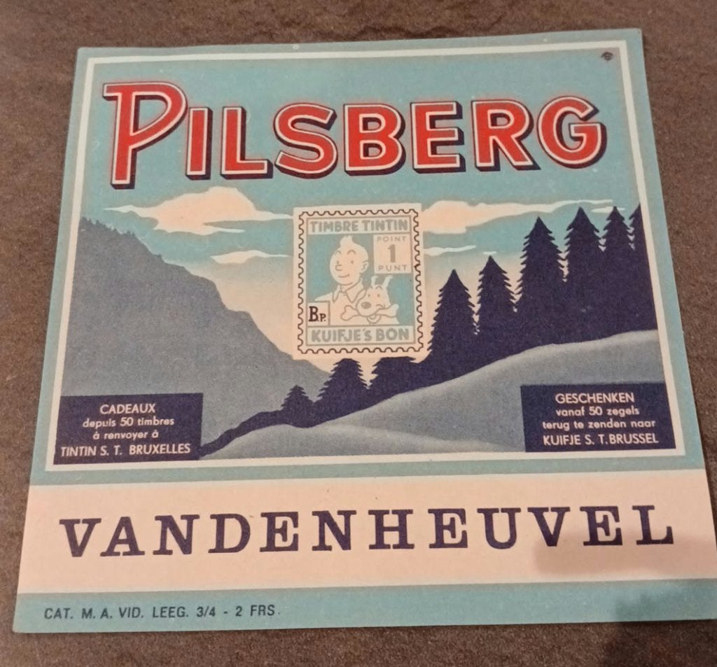 Oud etiket vandenheuvel  (kuifje), Verzamelen, Ophalen of Verzenden, Zo goed als nieuw