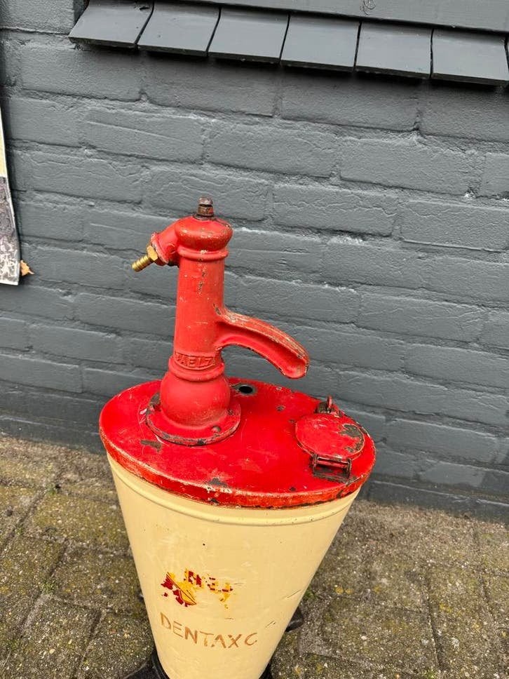Vintage Shell Dentax Oliepomp - Authentiek Garage Decor