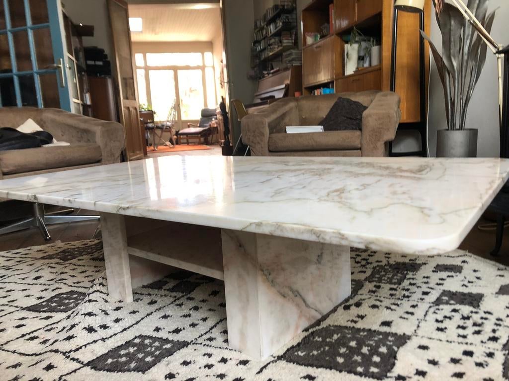 Marmeren salontafel, Maison & Meubles, Ameublement | Revêtements de sol, Enlèvement, Utilisé, Blanc
