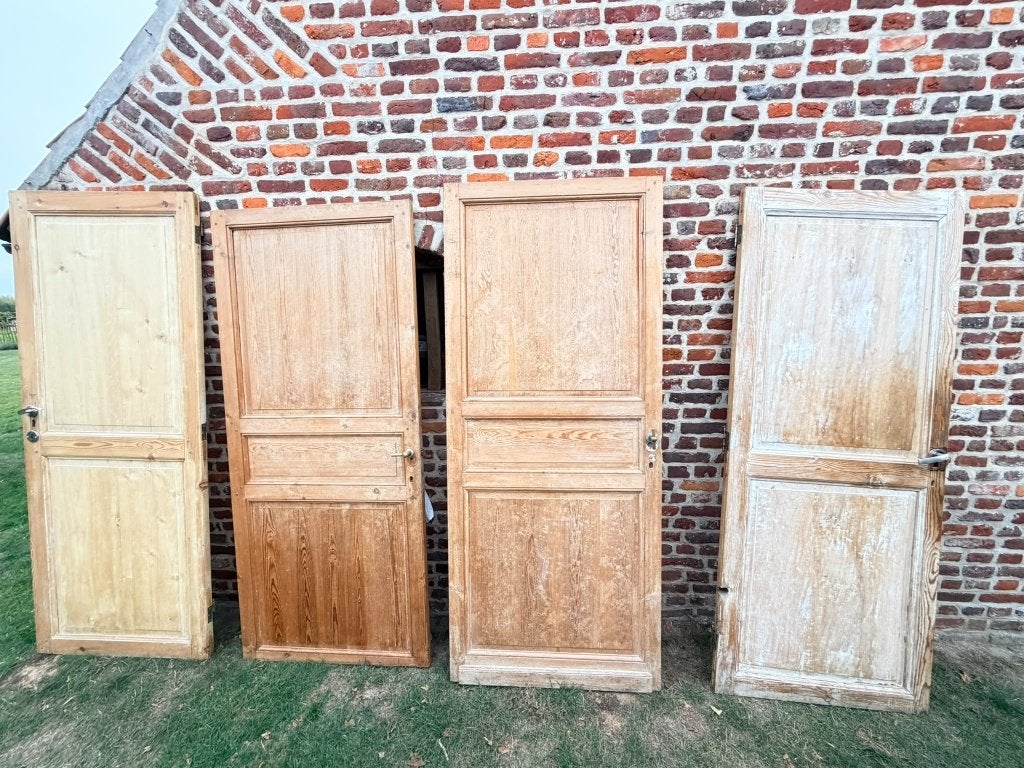 Lot de portes anciennes en bois de pin, Bricolage & Construction, Porte intérieure, Enlèvement, Bois, 200 à 215 cm