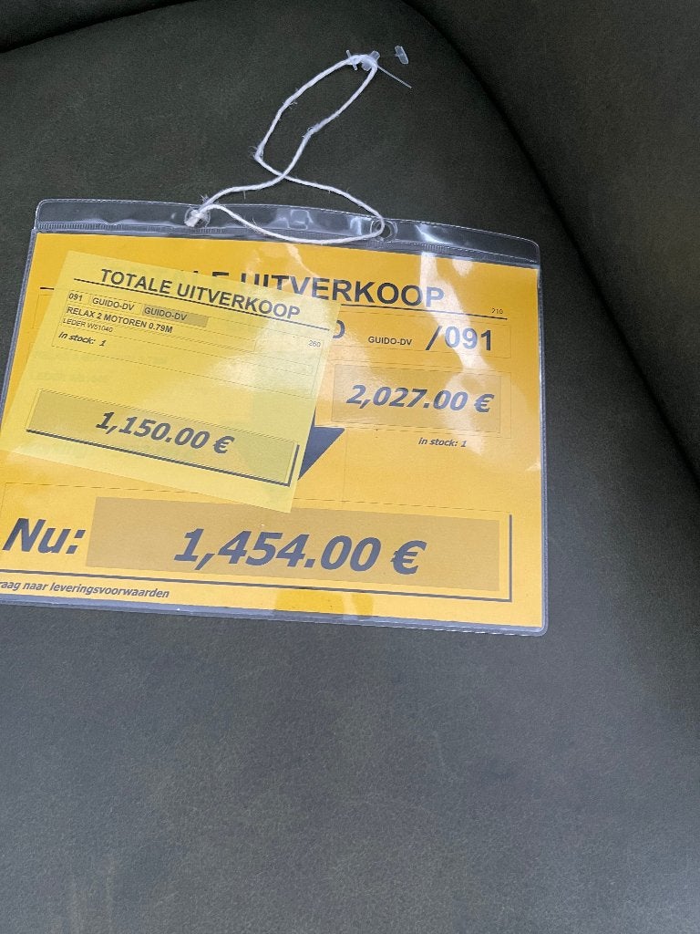 Relaxstoel elektrisch leder 2 motoren 0,79 m, Huis en Inrichting, Ophalen, Zo goed als nieuw