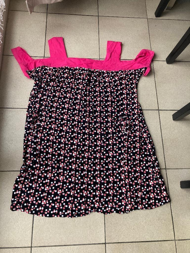 leuke zwarte jurk met bollen - maat 50, Kleding | Dames, Grote Maten, Ophalen of Verzenden, Zo goed als nieuw, Jurk