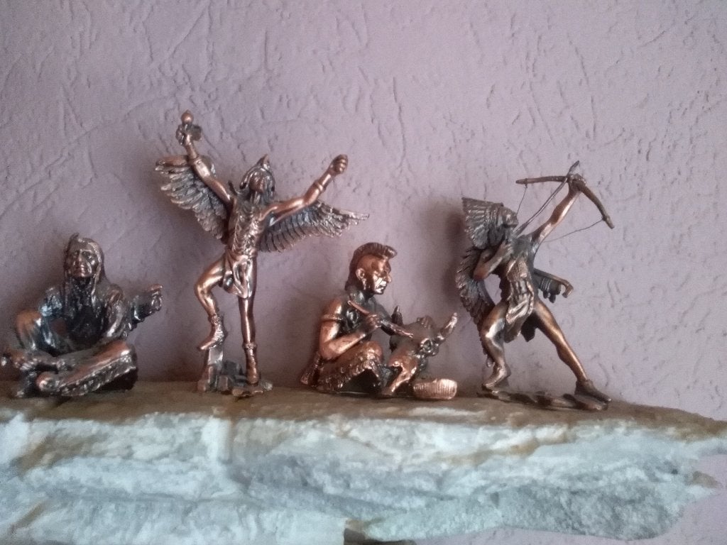 mini koperen indianen beeldjes, Ophalen of Verzenden, Gebruikt, Mens