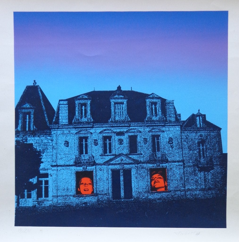 CLAUDE FOUBERT / KASTEEL RODE HOOFDEN / KLEURLITHO / 50x50cm, Édition limitée, Enlèvement ou Envoi, Personnages et figures fantastiques