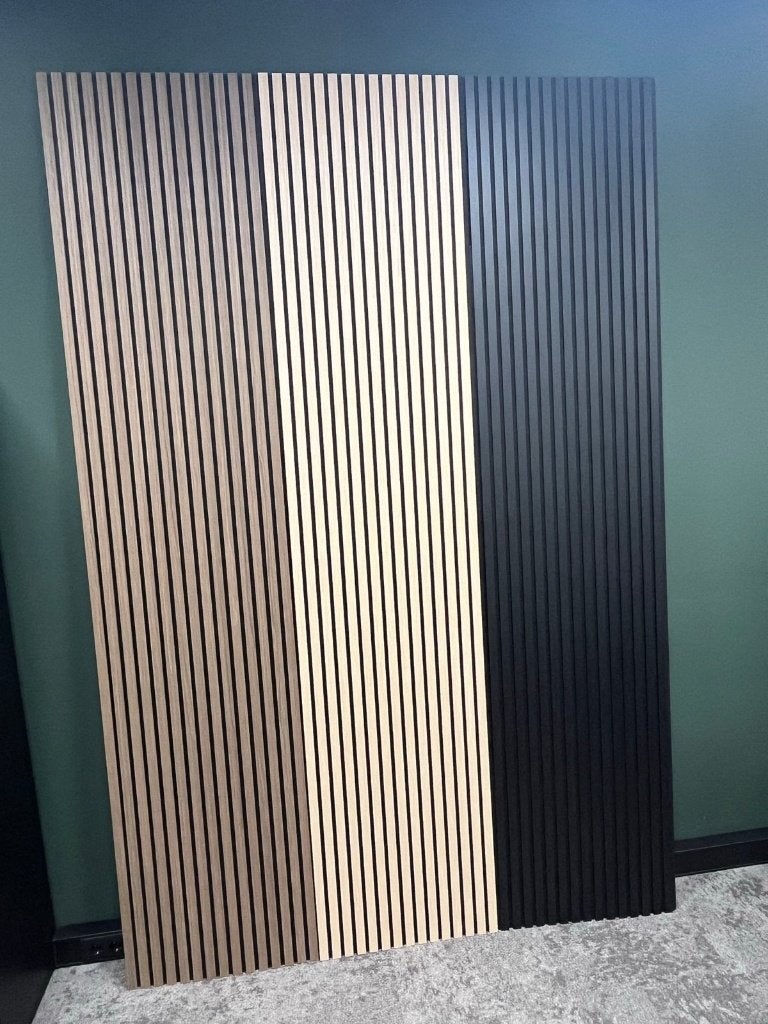 Akoestische Wandpanelen 270x52 – Houten Wanddecoratie, Modern, Ophalen of Verzenden, Zwart