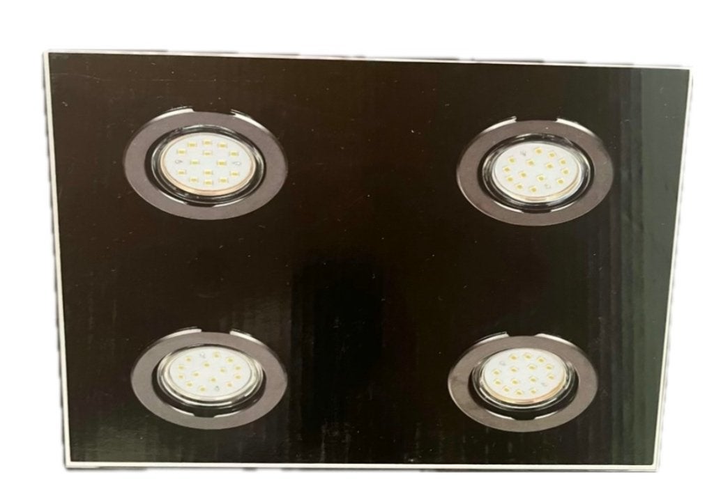 Lot de 3 Plafonniers Design LED Miroir Noir – neufs (A+), Neuf, GU10, Design, Verre