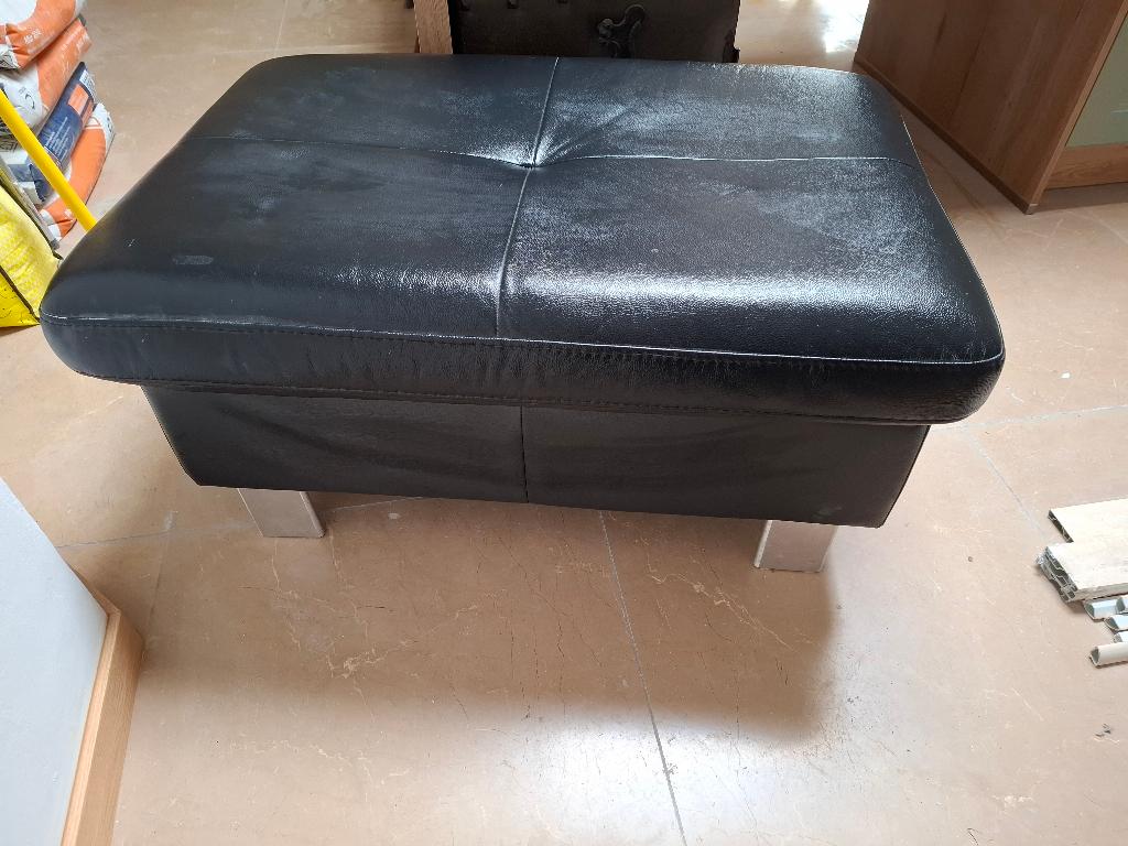 Pouf en cuire, Comme neuf, Enlèvement, Rectangulaire, Cuir