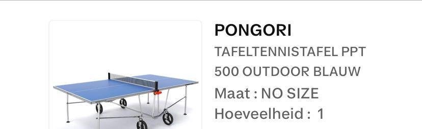 Tafeltennistafel, Sports & Fitness, Ping-pong, Enlèvement, Comme neuf, Table d'extérieur, Format de concours