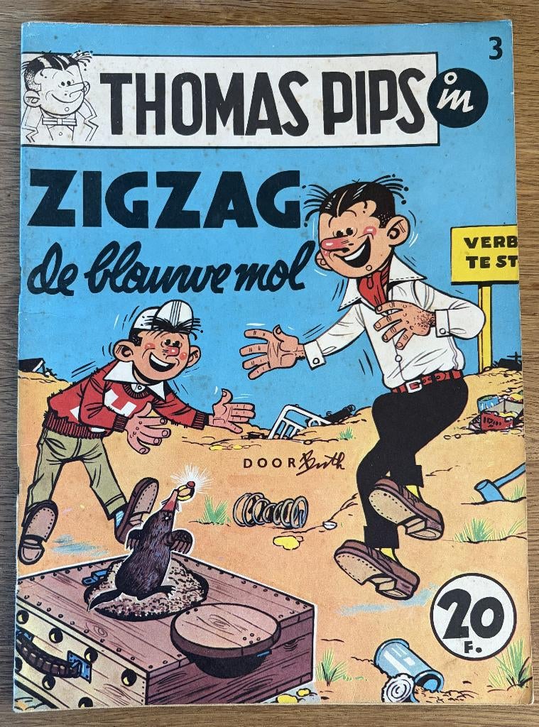 Thomas Pips - Zigzag de blauwe mol -3-1e dr(1967) Strip, Boeken, Eén stripboek, Ophalen of Verzenden, Nieuw