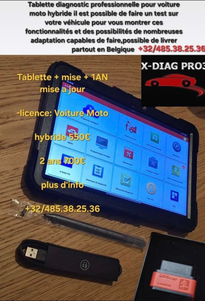 Tablette diagnostique pro voiture/moto 1ans de mise a jour, Enlèvement ou Envoi, Neuf