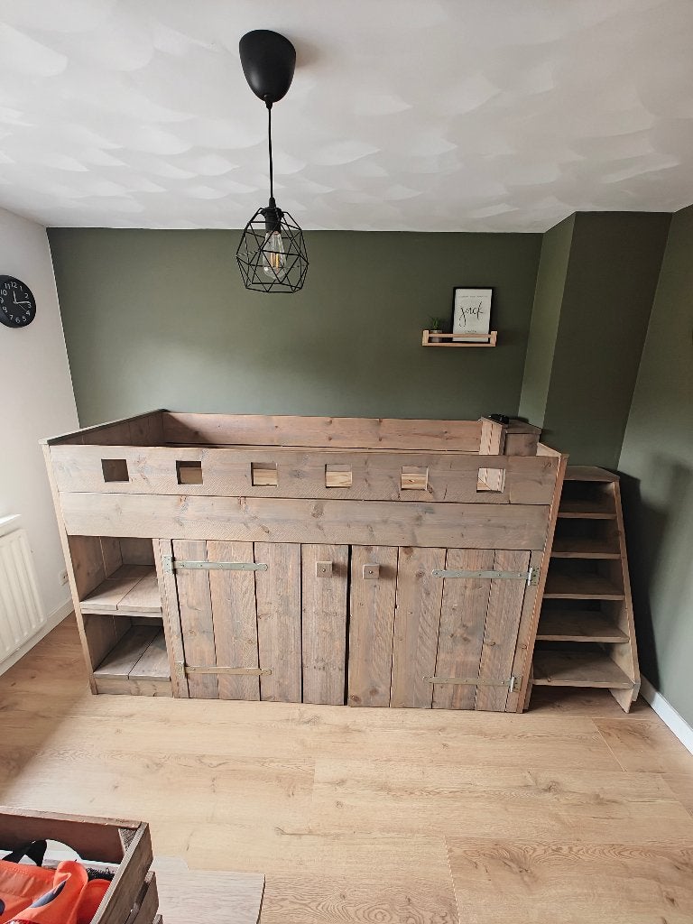 Hoogslaper - ruimtebesparend - 90x200 - veel opbergruimte, Kinderen en Baby's, Kinderkamer | Stapelbedden en Hoogslapers, Ophalen