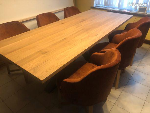 Table 240x1m chene massif, Enlèvement, Comme neuf