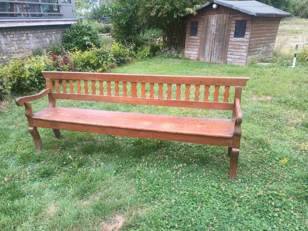 Long banc chêne massif 236 cm, Enlèvement, Utilisé