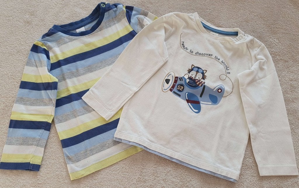Lot de 2 t-shirt manches longues - Taille 92 - Baby Club, Kinderen en Baby's, Ophalen, Zo goed als nieuw, Jongen, Shirt of Longsleeve